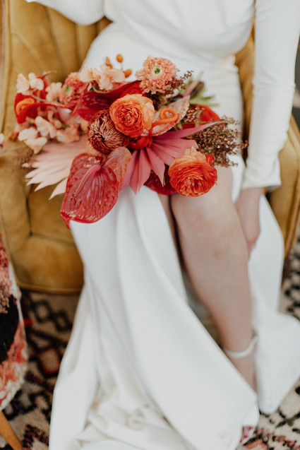 Artful hip earth-tone wedding at Office Party in LA