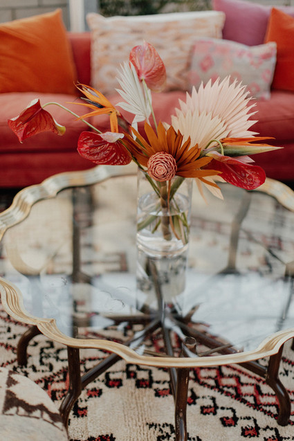 Artful hip earth-tone wedding at Office Party in LA