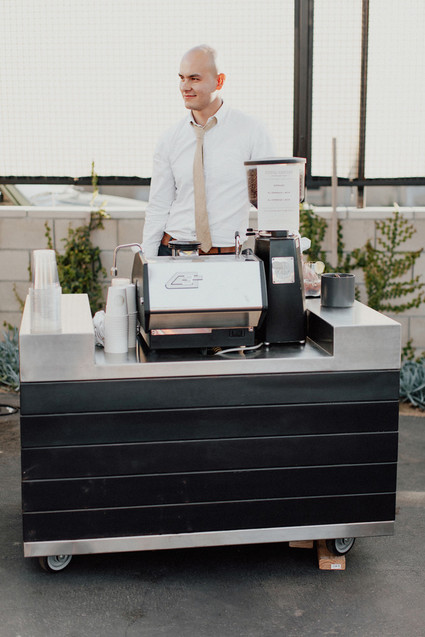 Artful hip earth-tone wedding at Office Party in LA