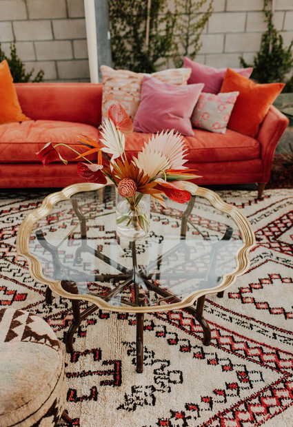 Artful hip earth-tone wedding at Office Party in LA