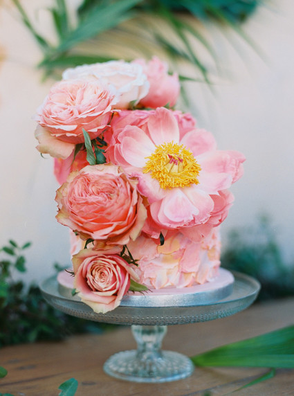 Peony inspired pastel wedding ideas in Santorini Inspiration