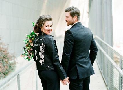 Black and mauve wedding inspiration at Slate Event Space in St Louis Inspiration