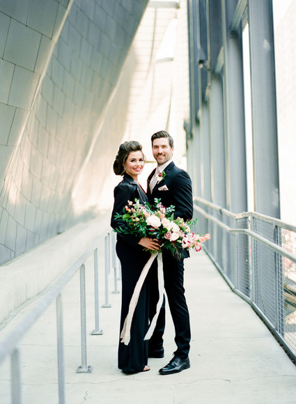 Black and mauve wedding inspiration at Slate Event Space in St Louis Inspiration