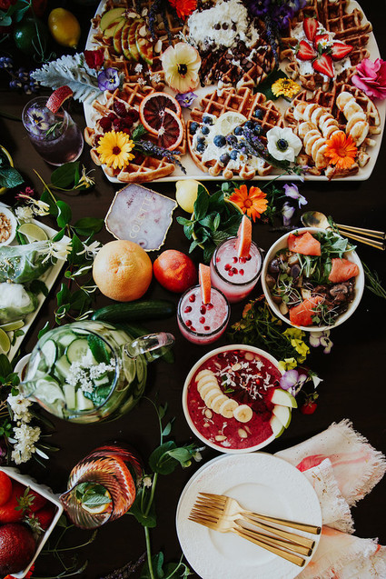 Bright floral bridesmaid brunch ideas