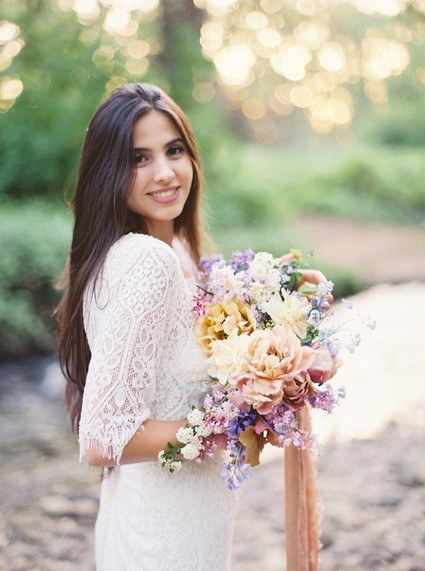 Pastel summer bridal bouquet
