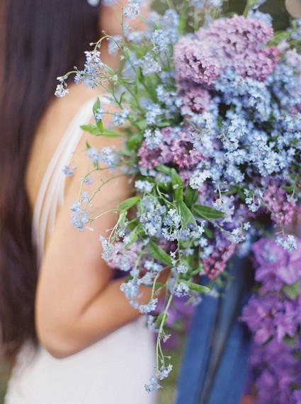 Purple lilac bridal bouquet