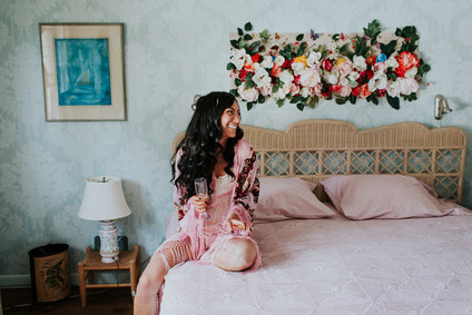 Colorful floral backyard summer wedding in Connecticut