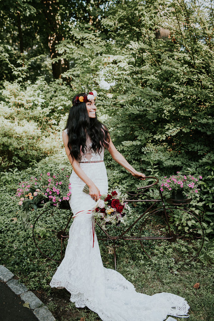 Colorful floral backyard summer wedding in Connecticut