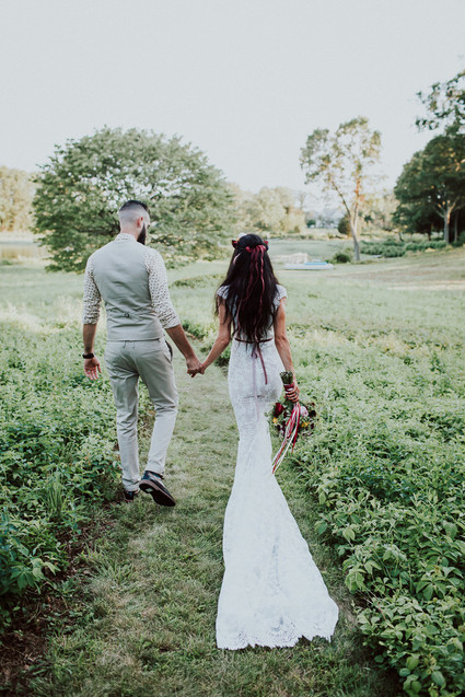 Colorful floral backyard summer wedding in Connecticut