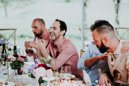Colorful floral backyard summer wedding in Connecticut