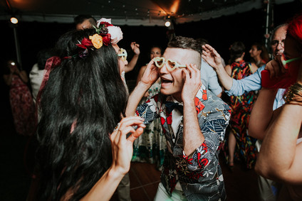 Colorful floral backyard summer wedding in Connecticut