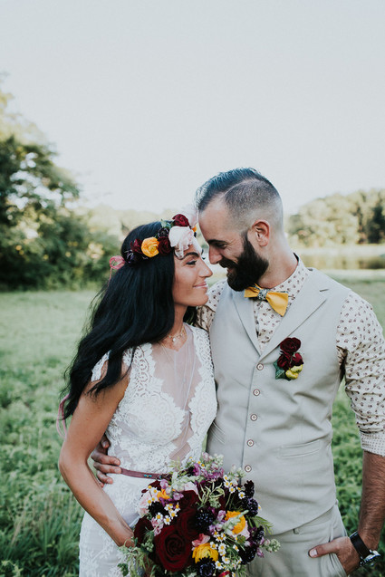 Colorful floral backyard summer wedding in Connecticut