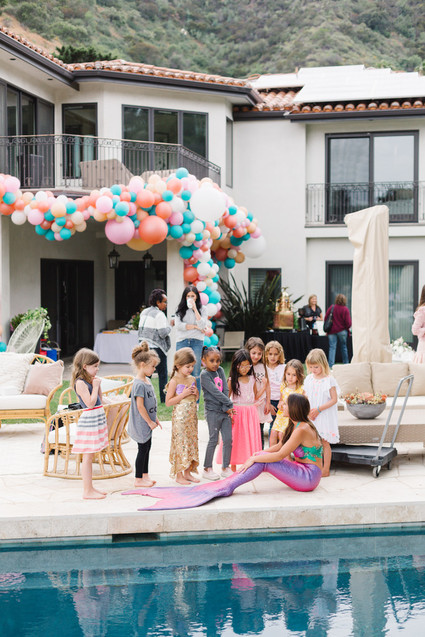 Mermaid backyard birthday party by Beijos Events