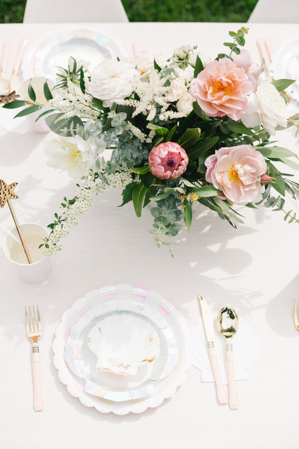 Mermaid backyard birthday party by Beijos Events Inspiration