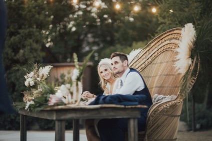 Tropical earth tone Palm Springs wedding at Colony 29 Inspiration