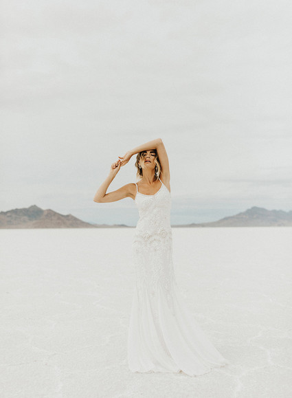 Salt flat wedding portraits