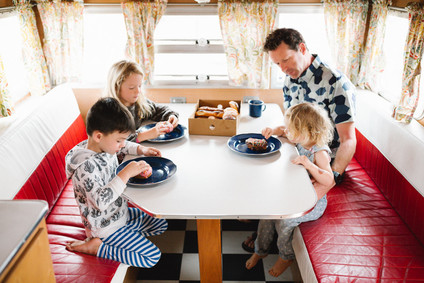 Father's Day camping trip at The Holidays vintage trailers in San Clemente