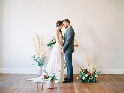 Geometric brass + blush wedding inspiration at Franciscan Gardens