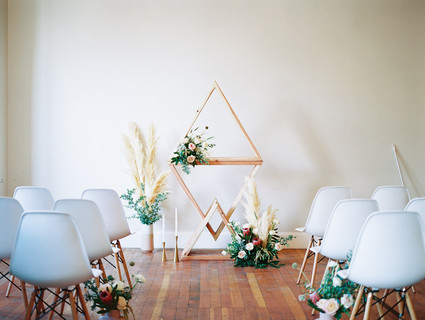 Geometric brass + blush wedding inspiration at Franciscan Gardens Inspiration