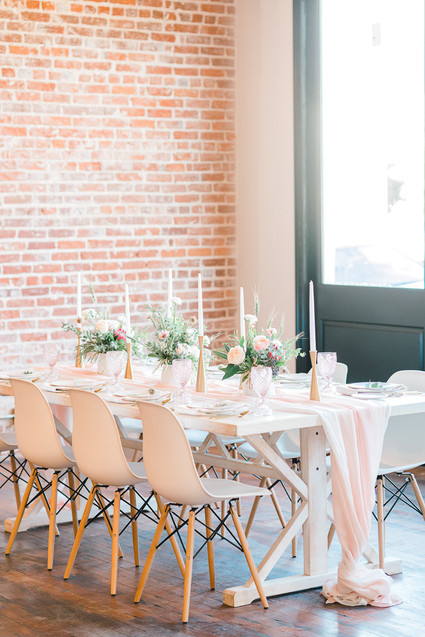 Geometric brass + blush wedding inspiration at Franciscan Gardens Inspiration