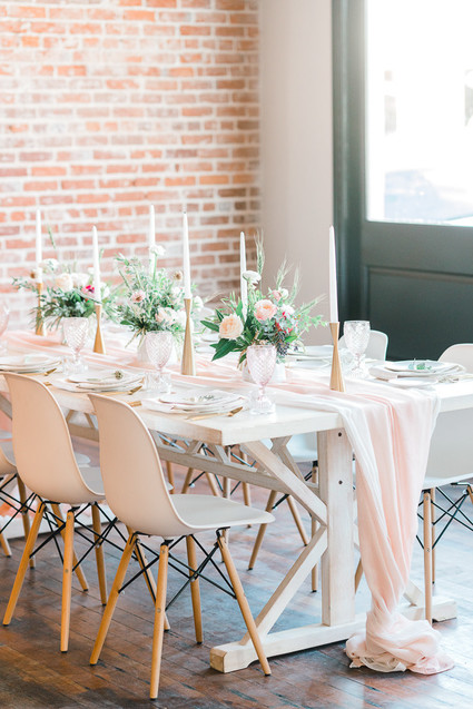 Geometric brass + blush wedding inspiration at Franciscan Gardens Inspiration