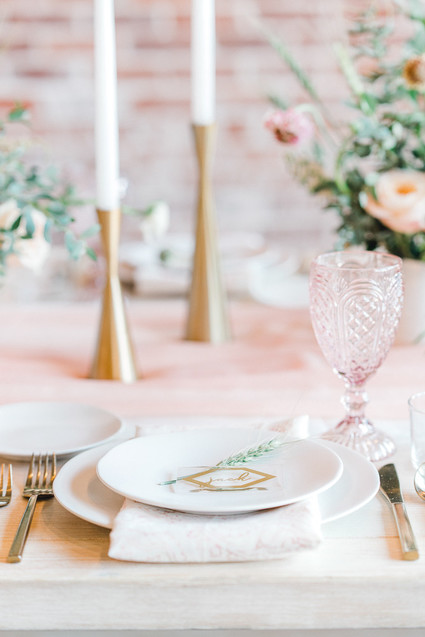 Geometric brass + blush wedding inspiration at Franciscan Gardens Inspiration