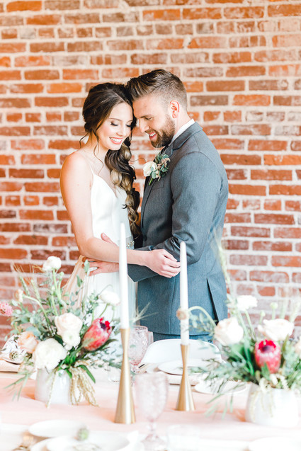 Geometric brass + blush wedding inspiration at Franciscan Gardens Inspiration
