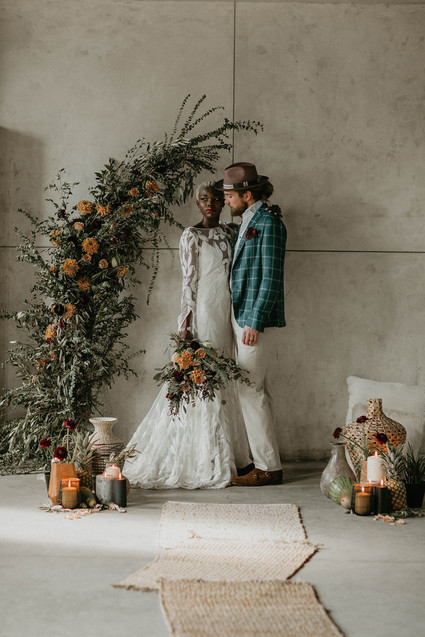 Industrial elopement inspired by African textiles in Edmonton