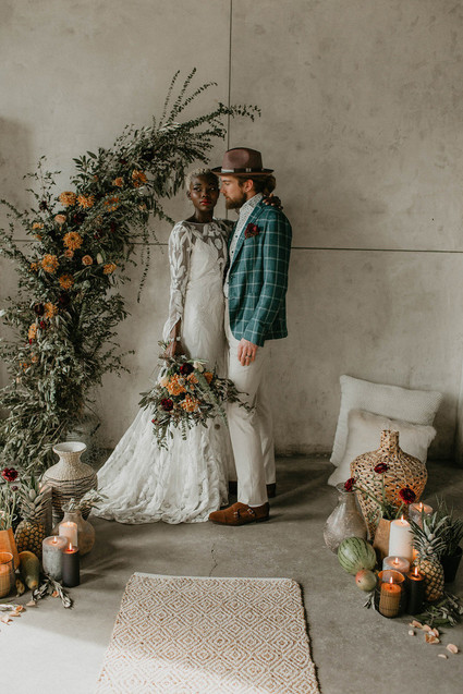 Industrial elopement inspired by African textiles in Edmonton
