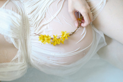 Floral maternity portraits on film Inspiration