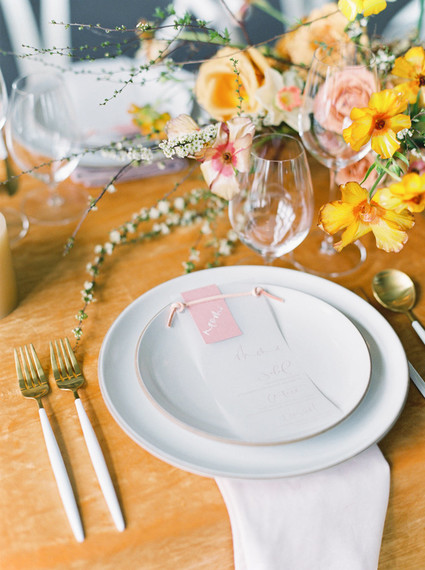 On trend now, a tamarind and pink wedding editorial in Sonoma CA Inspiration