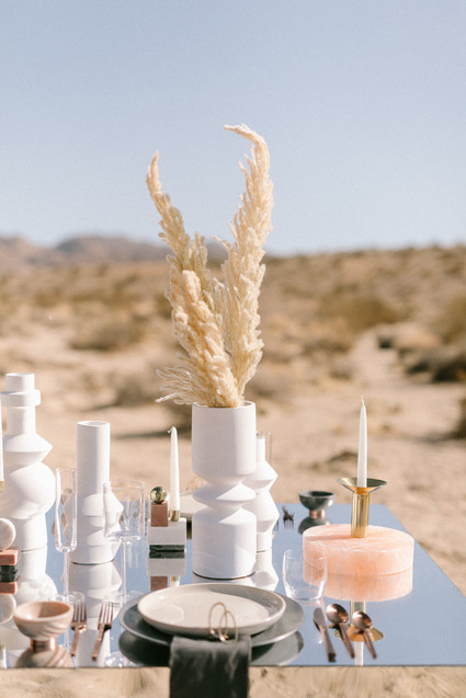 Modern minimalist earth tone wedding in the desert