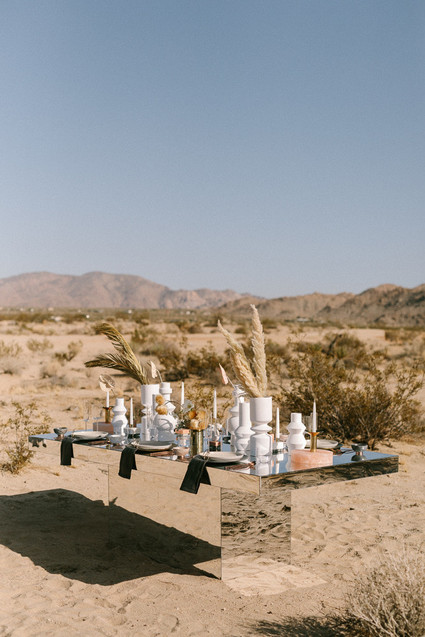 Modern minimalist earth tone wedding in the desert