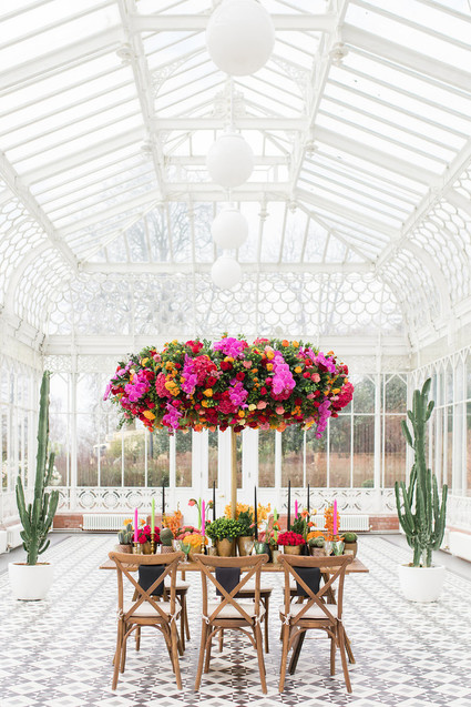 Bright colorful Frida Kahlo inspired wedding editorial