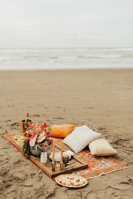 Tropical beach boho vow renewal in Olympic National Park
