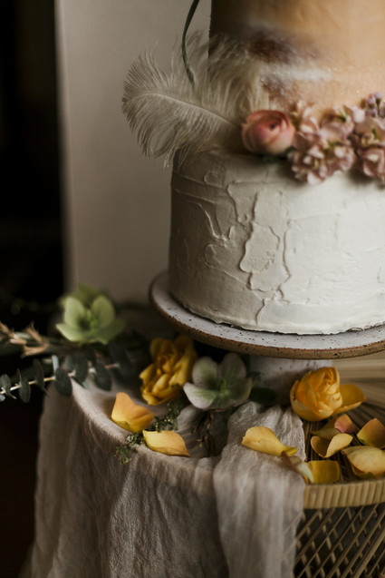 Romantic urban same sex wedding ideas with blush tones