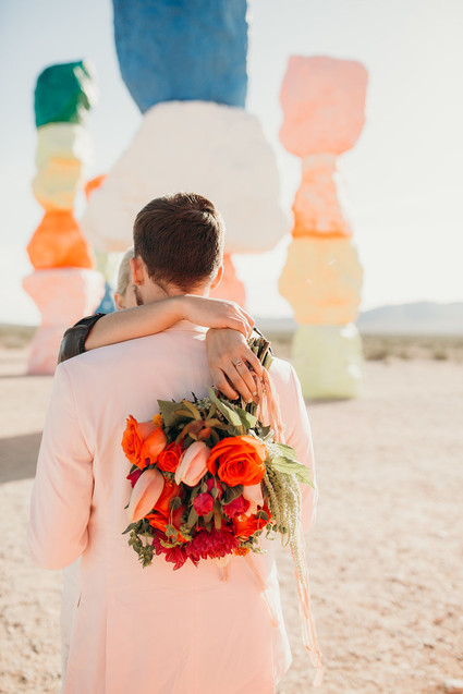 True Romance inspired Las Vegas elopement at Seven Magic Mountains Inspiration