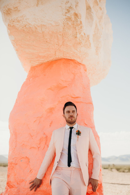 True Romance inspired Las Vegas elopement at Seven Magic Mountains