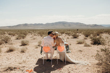 True Romance inspired Las Vegas elopement at Seven Magic Mountains Inspiration