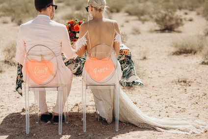 True Romance inspired Las Vegas elopement at Seven Magic Mountains Inspiration