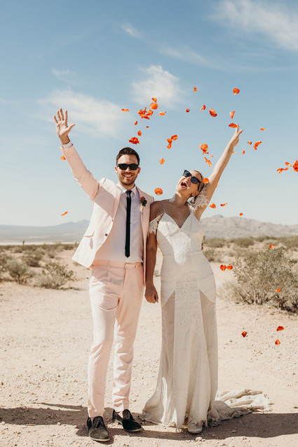 True Romance inspired Las Vegas elopement at Seven Magic Mountains Inspiration