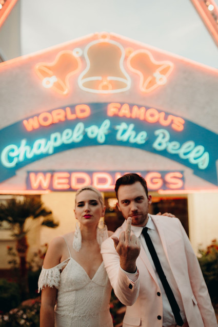 True Romance inspired Las Vegas elopement at Seven Magic Mountains