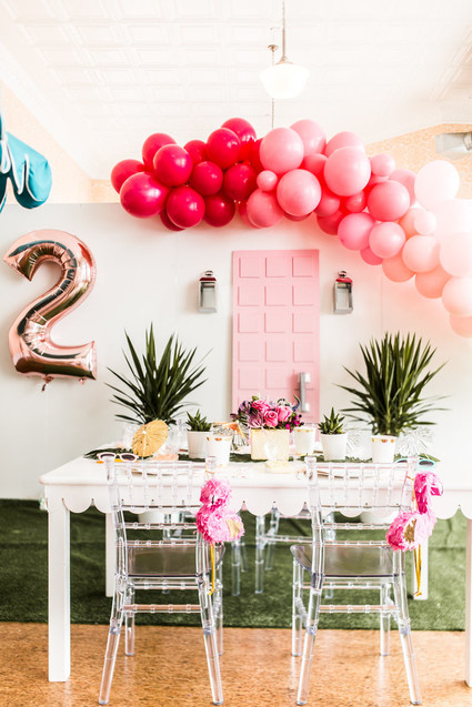 Palm Springs themed birthday party with THE Pink Door