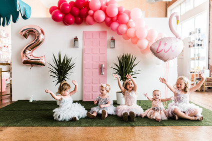 Palm Springs themed birthday party with THE Pink Door