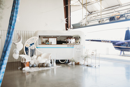 Helicopter-themed baby shower in at Hangar 21 in Orange County
