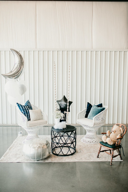 Helicopter-themed baby shower in at Hangar 21 in Orange County