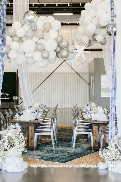 Helicopter-themed baby shower in at Hangar 21 in Orange County