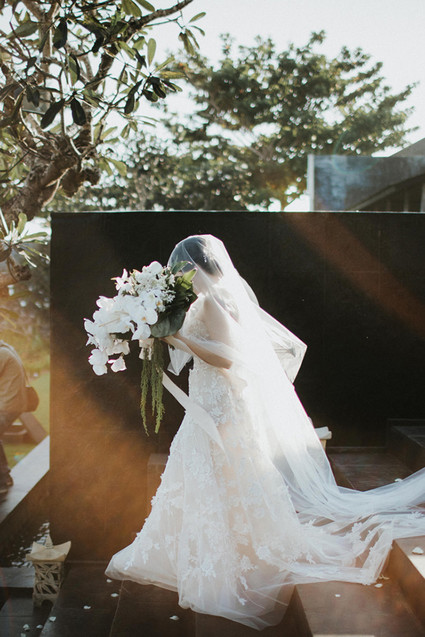 Elegant, romantic white + green wedding at Khayangan Estate in Bali