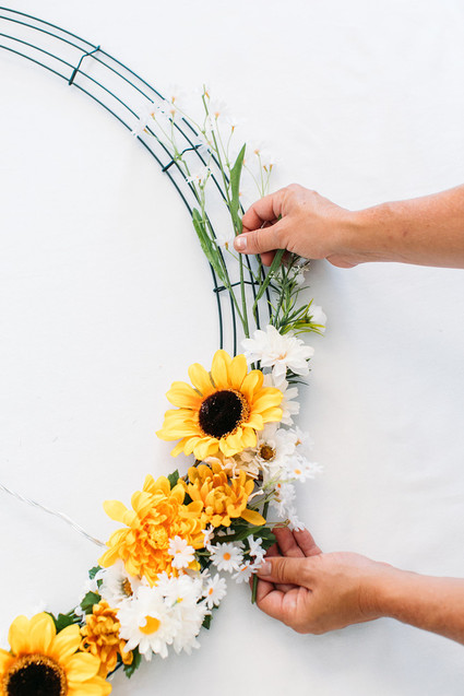 Faux flower wreath