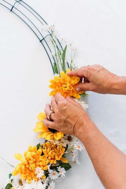DIY peace sign wreath